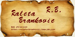 Raleta Branković vizit kartica